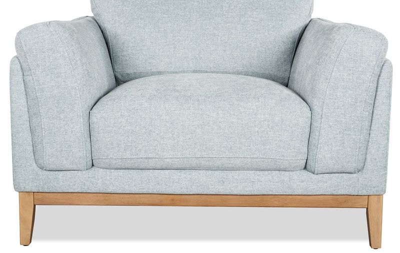 Valley 44\" Fabric Chair with Rubberwood Base and Legs - Grey