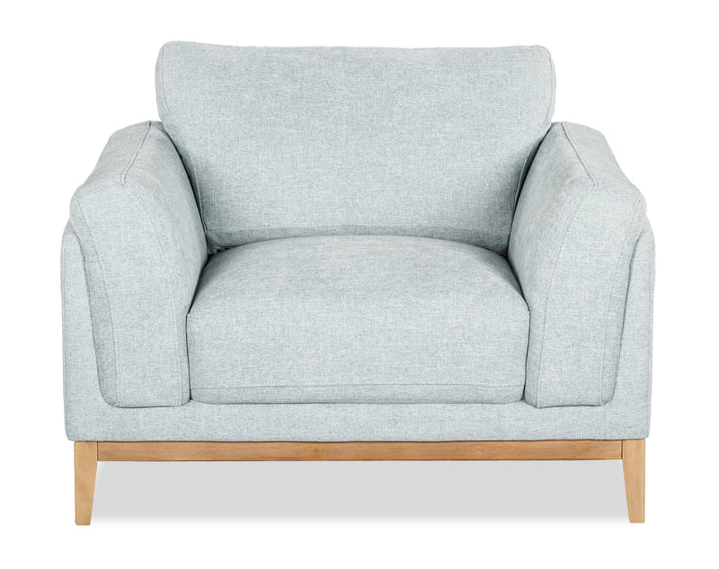 Valley 44\" Fabric Chair with Rubberwood Base and Legs - Grey