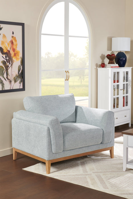 Valley 44\" Fabric Chair with Rubberwood Base and Legs - Grey