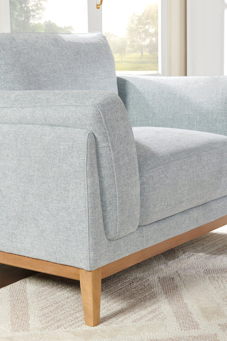 Valley 44\" Fabric Chair with Rubberwood Base and Legs - Grey