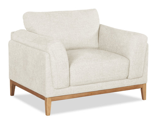 Valley 44" Fabric Chair with Rubberwood Base and Legs - Sand 