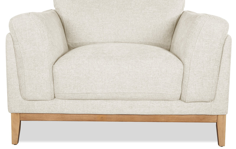 Valley 44\" Fabric Chair with Rubberwood Base and Legs - Sand