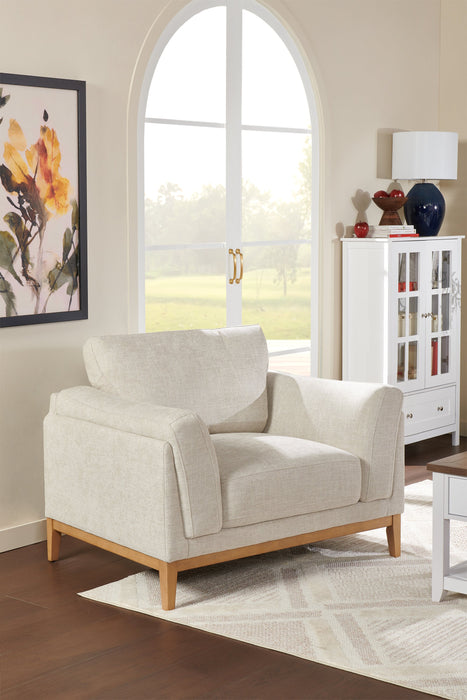 Valley 44\" Fabric Chair with Rubberwood Base and Legs - Sand