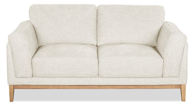 Valley 67.7" Fabric Loveseat with Rubberwood Base and Legs - Sand | Causeuse Valley de 67,7 po en tissu avec base et pattes en hévéa - sable