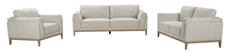 Valley 67.7\" Fabric Loveseat with Rubberwood Base and Legs - Sand