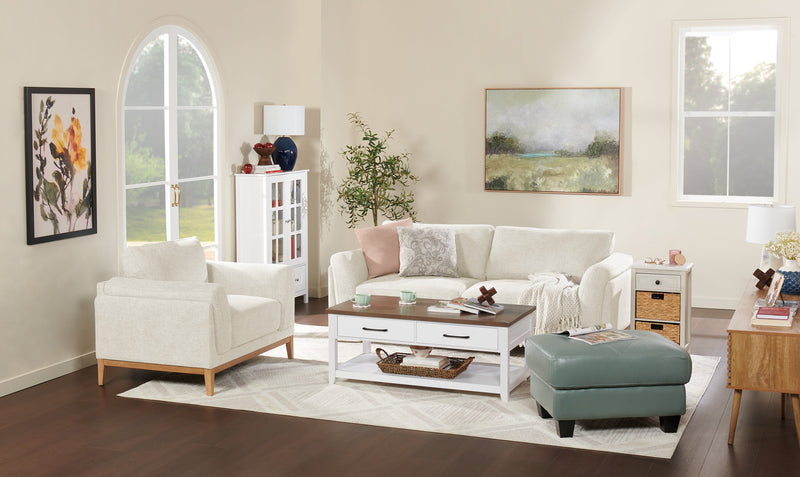 Valley 44\" Fabric Chair with Rubberwood Base and Legs - Sand