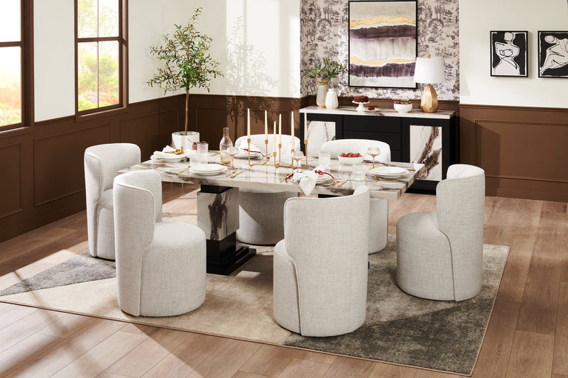 Ceramic 9\" Botanical Vase - Ivory