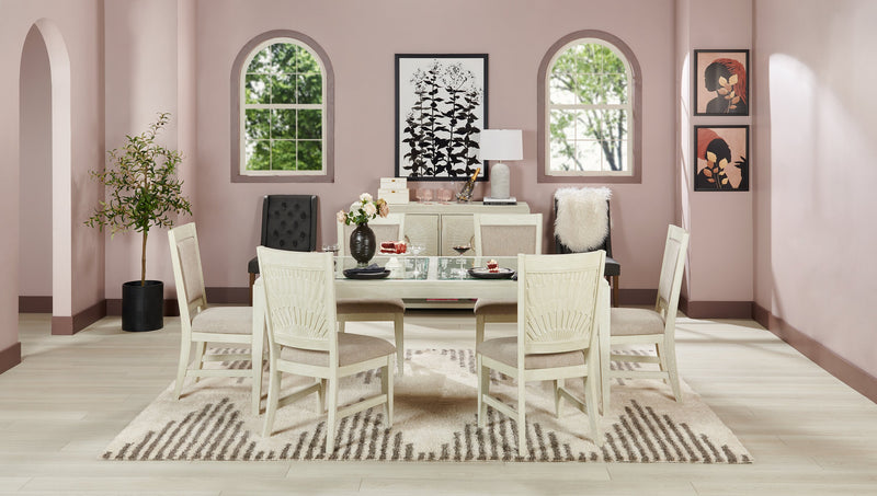 Vida 7pc Dining Set with Table & 6 Chairs, 78\"W - Sand