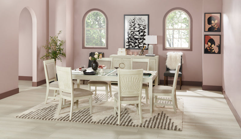 Vida 7pc Dining Set with Table & 6 Chairs, 78\"W - Sand