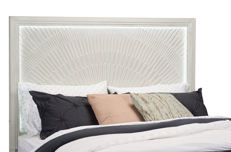 Vida Panel Bed with Headboard & Frame, Sand - Queen Size