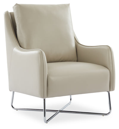 Vine 34.6" Leather-Look Fabric Accent Chair with Metal Legs - Taupe  | Fauteuil d’appoint Vine de 34,6 po en tissu d’apparence cuir avec pattes en métal - taupe  | VINETPAC