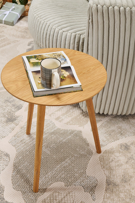Viola 20\" Modern Round End Table – Natural Oak