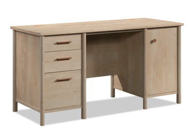 Whitaker Point 59.06" Commercial Grade Computer Office Desk with 3-Drawers & Cabinet - Natural Maple|Bureau d’ordinateur Whitaker Point de 59,06 po de qualité commerciale à 3 tiroirs avec armoire - érable naturel