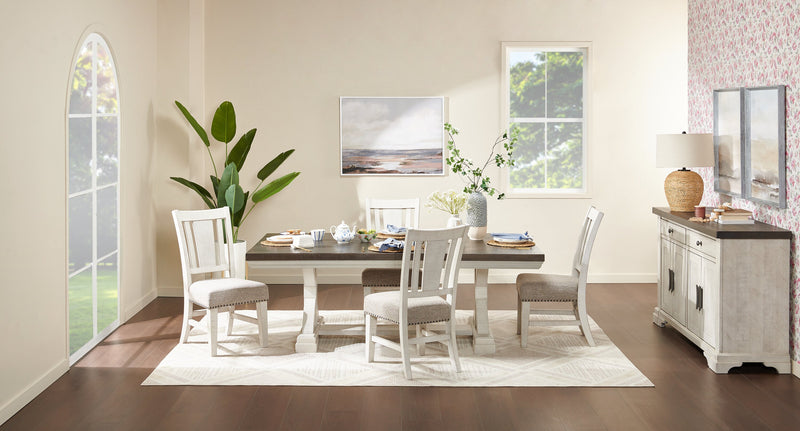 Willow Dining Server with Storage & 2 Drawers, 64\"W - Rustic White & Brown