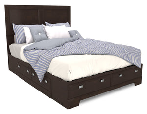 Yorkdale Queen 6 Drawer Storage Bed - Brown