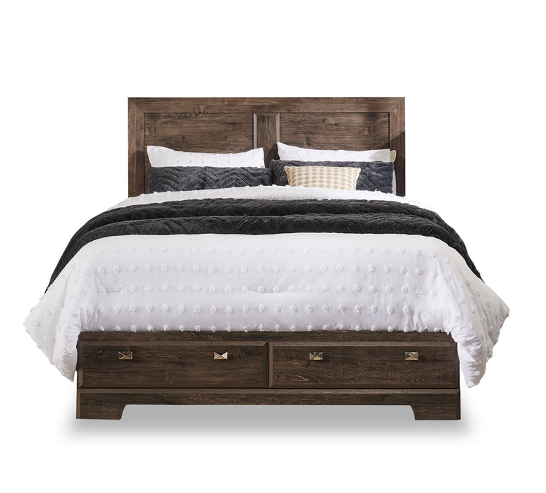Yorkdale 6pc Bedroom Set with 6-Drawer Storage Bed, Dresser, Mirror & Nightstand, Grey - Full Size