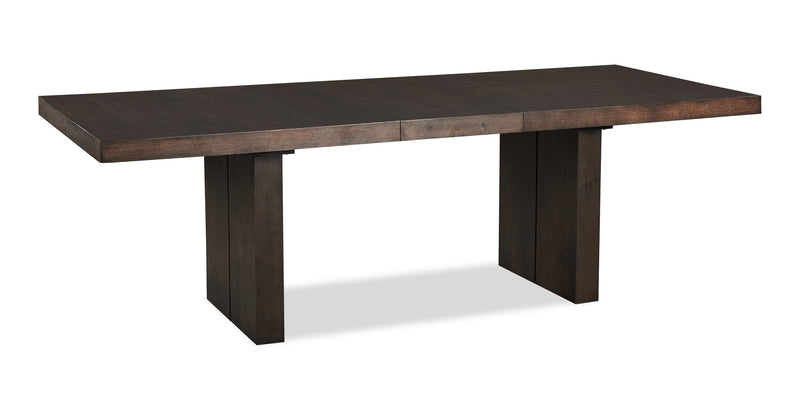 Zelda Dining Table with Pedestal Base, 78-96\"W - Espresso Brown