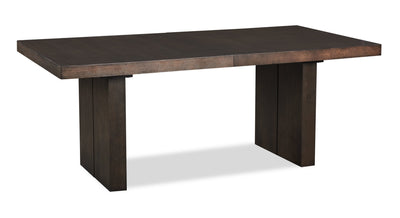 Zelda Dining Table with Pedestal Base, 78-96"W - Espresso Brown | Table de salle à manger Zelda de 78 po à 96 po (L) avec base piédestal - brun espresso