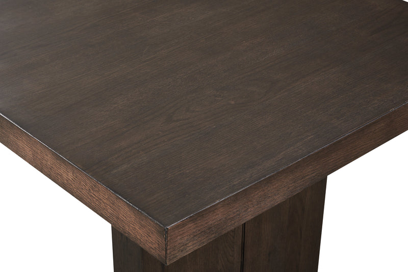 Zelda Dining Table with Pedestal Base, 78-96\"W - Espresso Brown