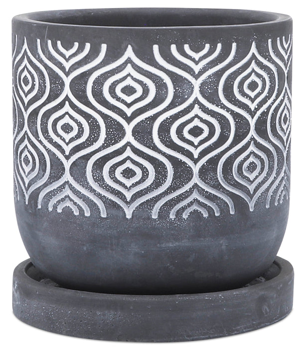 Grey 6\" Cement Planter
