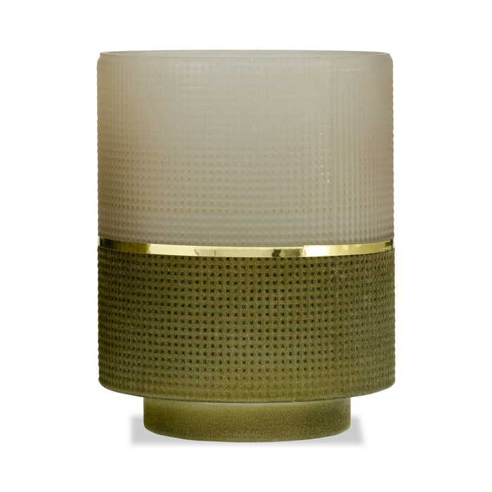 Green 6\" Glass Candle Holder