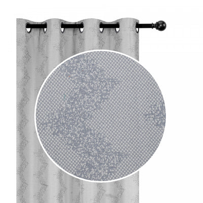 Jacquard Panel Chevron Silver 96" - Set of 2 Drapes and Blinds|Rideau de 96 po argenté en jacquard à motif de chevron - ensemble de 2