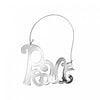 Flat Silver Metal Text Ornament Peace - Set of 12 Christmas Ornaments