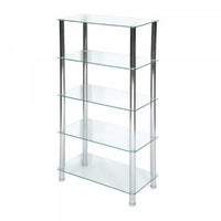 Niam 5-tier Chrome Rectangular Frosted Glass Stand