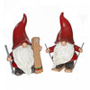 Polyresin Red Gnome Skiing - Set of 2
