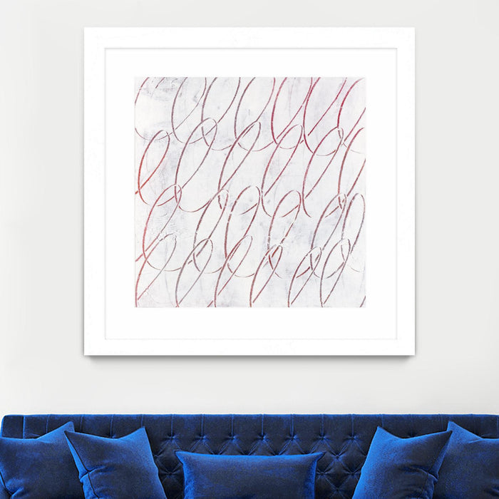 \"Hula I\" Matted and Framed White 30x30 Wall Art