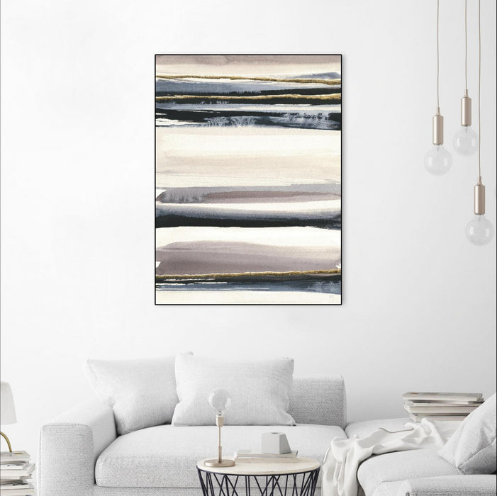 \"Gilded Grey Iii\" Canvas Framed Black 18x24 Wall Art