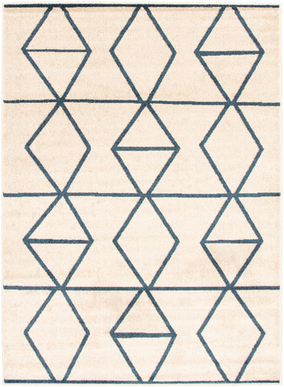 Anandi Ivory-Blue Area Rug - 3'11" x 5'7"