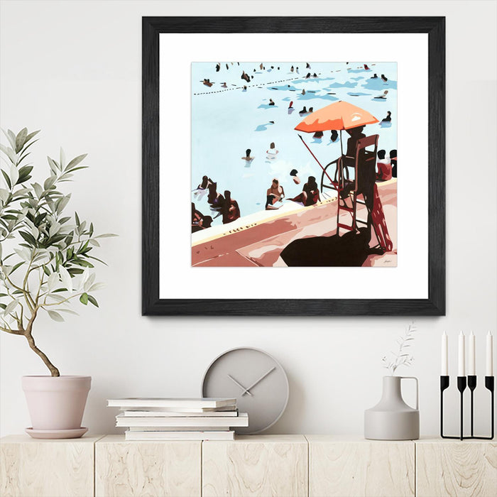 \"It's All Going Just Swimmingly\" Matted and Framed Black 36x36 Wall Art