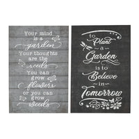 Wood Wall Sign Inspirational Garden Quote - Set of 2