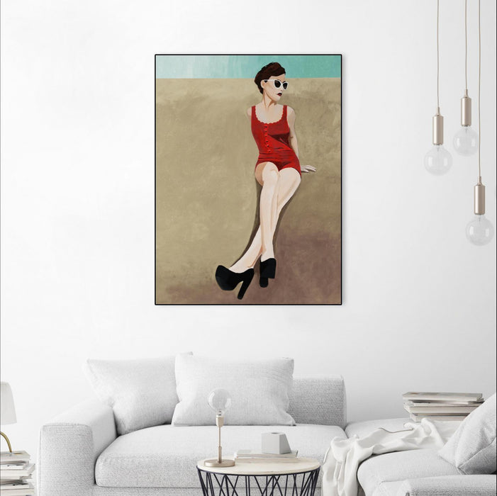 \"Rays Of Glamour\" Canvas Framed Black 30x40 Wall Art