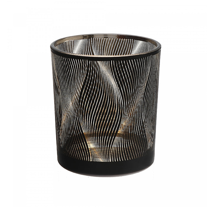 Glass Votive Holder Waves - Set of 2 Candle Holder