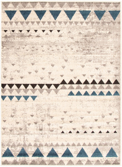 Raja Ivory-Blue Area Rug - 7'10" x 10'2"