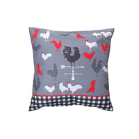Polyester Digital Print Cushion Farmhouse Rooster 18 x 18 - Set of 2