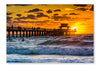 Sunset Over The Fishing Pier And Gulf Of Mexico 24x36 Wall Art Frame And Fabric Panel