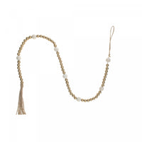 Dual Wood Bead Garland Gold Christmas Ornaments