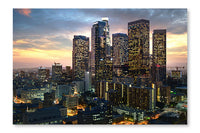 Los Angeles Downtown At Sunset, California 24x36 Wall Art Frame And Fabric Panel