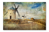 Windmills Of Spain 16x24 Wall Art Frame And Fabric Panel
