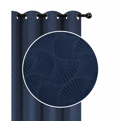Embossed Panel Shell Navy 84" - Set of 2 Drapes and Blinds|Panneau embossé bleu marine de 84 po à motif de coquillage - ensemble de 2 rideaux et stores
