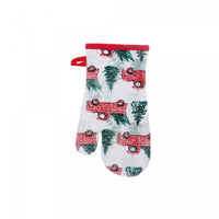 Cotton Oven Mitt Red Truck with Tree - Set of 4 Kitchen Linen