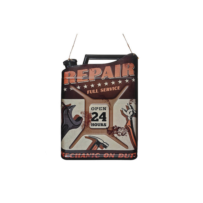 Embossed Metal Wall Sign Repair Open 24 Hours Wall Decor
