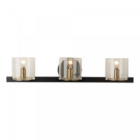 Salinas Black & Brass 3-Light Bathroom Vanity Light