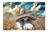 Wonderful Street View Of Eiffel Tower 28x42 Wall Art Frame And Fabric Panel
