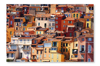 Old Town Architecture Of Menton On French Riviera 28x42 Wall Art Frame And Fabric Panel