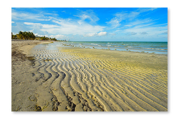 Crandon Park Beach 28x42 Wall Art Frame And Fabric Panel
