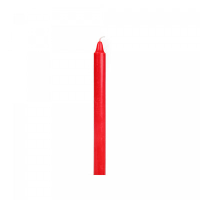 10" Unscented Columns Red - Set of 12 Candle|Bougies en colonne rouges non parfumées de 10 po - ensemble de 12 bougies
